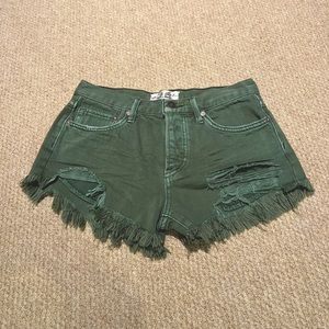 Free People We The Free Loving Good Vibrations Shorts in Sage